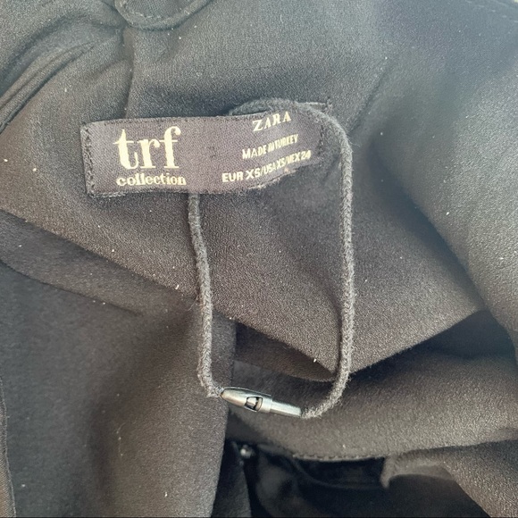 Zara Soft Surplice Wrap Dress Tortoise Shell O-Ring Dress In Black - Picture 12 of 12